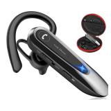 Link Dream Bluetooth Earpiece Wireless CVC8.0 Headset for Cell Phone Dual Mic Noise Canceling Handsfree Phone Earpiece with Mute 20Hrs Talk Time 180 Days Standby for iPhone Android Home Office Driving