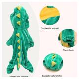 Hotumn Dinosaur Dog Halloween Costume Pet Dino Hoodie for Small Dogs (Medium, Green)