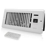 Howeall Super Quiet Register Booster Fan 4 x 10   Intelligent Thermostat Control Vent Fan Booster   Cooling Heating Smart Register Vent   White