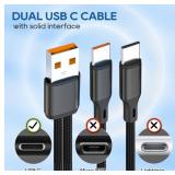 UCEC Dual USB C Cable, 4ft USB A to USB Type C Splitter Charging Cable, 2 in 1 Multi Charging Cable USB C Wire, Braided Nylon USB C Charger Cable Compatible with Samsung Galaxy Pixel Huawei LG Tablets