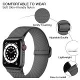 Lerobo Compatible with Apple Watch Band 40mm 38mm 41mm 42mm for Women Men for iWatch SE Series 10 46mm Series 9 8 7 Stretchy Nylon Solo Loop Series 6 5 4 3 2 1 Sport Strap Ultra 2 45mm 44mm 49mm, Gray