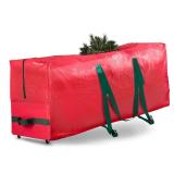 Zober Christmas Tree Storage Bag 9 Ft - Rolling Christmas Tree Storage Box - Plastic, Durable Handles and Wheels - Large Christmas Tree Bag - Green