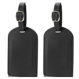 Ringsun Genuine Leather Luggage Tag for Suitcases ID Tags Bag Tags for Luggage (2 Pack)