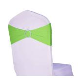 WENSINL Spandex Light Green Chair Sashes Bows Elastic Chair Bands with Buckle Slider Sashes Bows for Wedding Decorations Without White Covers (Light Green)