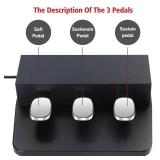 3-Pedal For Digital Keyboards Pianos,Three Foot Pedal Unit Compatible With Yamaha P125, P121, P515, DGX670 Electric Digital Pianos - Retail: $89.23