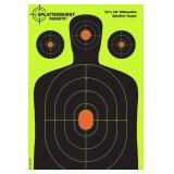 Splatterburst Targets - 12 x18 inch - Silhouette Splatter Target - Easily See Your Shots Burst Bright Fluorescent Yellow Upon Impact - Made in USA (25 Pack)