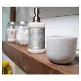 Autumn Alley Glass & Galvanized Soap Dispenser for Hand Wash, Sanitizer, Lotion, Dish Soap  Rust-Proof Liquid Soap Container with Pump for Kitchen/Bathroom  Charming Farmhouse SOAP Label Desig