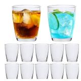 QAPPDA 7 Ounce Juice Glasses,Stackable Drinking Glass Set of 12,Clear Water Glasses Durable Homemade Beverage Tumbler for Soda,Mixed Drinks,Milk,Daily Use