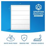 Spartan Industrial Printable Laser and Inkjet Labels - 8" X 2" White Water Bottle Labels - 100 Sheets, 500 Total Labels for Custom Bottles, Product Labels, and More