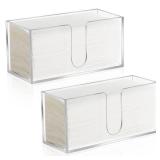 2Pack Acrylic Countertop Paper Towel Dispenser, Folded Paper Towel Dispenser Clear Trifold Napkin Holder, Suitable for Z-fold, C-fold or MultiFold Trifold Paper Towels for Bathroom Toilet and Kitchen