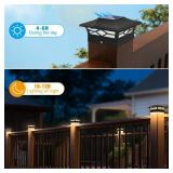 JOFIOS Solar Post Cap Lights Outdoor 12pack, Waterproof Solar Powered Deck Fence Post Lights for 4x4 Wood/Vinyl Posts, Solar Outdoor LED Light with Cool/Warm Lighting Decorate Garden Patio Porch