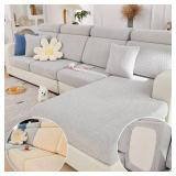 Yoovat Magic Sofa Covers Magic Sofa Couch Covers 2024 New Wear Resistant Universal Sofa Cover Stretch for Sectional Slipcovers (Texture Light Gray,Large Single Seat Cover)