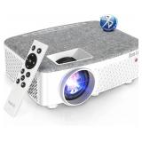 Movie Projector HD Outdoor Projector Native 1080P Bluetooth Projector 120" Projector Screen Display 9500Lumens Compatible with TV Stick, Video Games, Phone, VGA, AV, TF, USB, HD