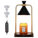 Candle Warmer Lamp with 2 Bulbs,Electric Candle Warmer with Timer, for Candle Lovers,Dimmable Candle Lamp,Compatible with Various Candles,Candle Holders for Home Decor, Black