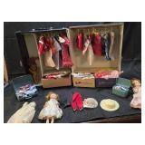 Vintage Barbie case with dolls and loads of clothing and accessories