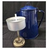 Blue enamel wear camping coffee pot