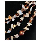 Exquisitre Four Strand Brazilian Shells & Beads Necklace