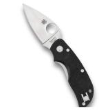 Spyderco Cat Value Knife with 2.50" CTS BD1N Stainless Steel and Durable Black G-10 Handle - PlainEdge - C129GP