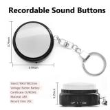 Recordable Talking Button with Keychain, 20s Voice Recording Time Sound Button Answer Buzzers Funny Buttons Record Your Own Words Also Used for Dog Training - White and Black (Battery Included)