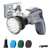 MR.SIGA Electric Spin Scrubber, Electric Cleaning Brush for Kitchen and Bathroom Cleaning, Waterproof Rechargeable Spin Scrubber, Cordless Spin Scrubber with 5 Replaceable Cleaning Brushes and Pads