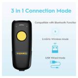 NADAMOO 2D Wireless Barcode Scanner Compatible with Bluetooth, Portable USB 1D 2D QR Code Scanner for Inventory, Bar Code Image Reader for Tablet iPhone iPad Android iOS PC POS, with Charging Dock