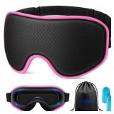 WAOAW Sleep Mask for Men Women: Blackout Eye Masks for Sleep - 3D Breathable Soft Comfortable Eye Mask for Travel - Adjustable Light Blocking Night Masks for Sleeping