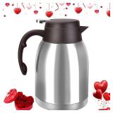 Stainless Steel Thermal Coffee Carafe Dispenser, Unbreakable Double Wall Vacuum Thermos Flask Large Capacity 56oz 1.6L Water Tea Pot Beverage Pitcher for Summer Iced Cold Coffee (Classic Silver)