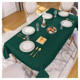 Softalker Rectangle Tablecloth, Waterproof & Stain Resistant Table Cloths Wrinkle Free Fabric Washable 210GSM Polyester Table Cover for Spring/Party/Wedding - 90 x 132 inch,Green