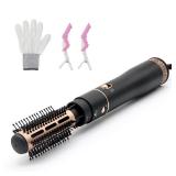 Round Blow Hair Dryer Brush - 1.2 Inch Round Barrel Hot Air Brush for Short Hair, One Step Hair Drying, Volumizing, Straightening and Styling, Ceramic Barrel & Negative Ionic