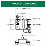 LENKRAD 140 Amp Marine Circuit Breaker Resettable 140A with Manual Reset Switch Button for Boat, Trolling, RV, Yacht, 12V - 48V DC, Waterproof, Surface Mount(140 Amp Boat Circuit Breaker)