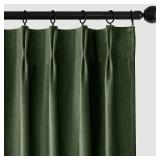 MIULEE Real Pinch Pleated Velvet Curtains with Rings & Clips & Hooks Thick Luxury Pleat Decor Blackout Suede Drapes Thermal Insulated for Living Room Bedroom, 2 Panels, 96 Inches Long, Olive Green