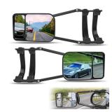 Sodcay 2 PCS Traction Car Rear View Mirror, 360 Degree Rotation Towing Mirror, Adjustable Dual View, Universal Tow Mirrors, for Car Truck (Black)