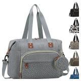 Tenot Diaper Bag Tote with Pacifier Case, Large Tote Diaper Bag for Women with Shoulder Straps, Cute Hospital Baby Diaper Tote Bag for Mom Dad, Newborn Baby Diaper Maternity Bag Grey