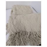 BOURINA Throw Blanket Textured Solid Soft Sofa Throw Couch Cover Knitted Decorative Blanket, 60" x 80" Beige