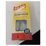 Glad Crystal Clear Assorted Plastic Cutlery - 24 Count Fork Knife and Spoon Set - Reusable Heavy Duty Plastic Utensils - Assorted Disposable Spoons, Forks, Knives - Perfect Plastic Ware for Parties