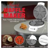 SugarWhisk Mini Heart Shaped Waffle Maker, Thin Waffle Maker Iron with Shade Control, Make 7