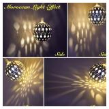 Moroccan String Lights Battery Powered 20 Silver LED Globe Lights with Timer for Wedding Party, Birthday, Christmas, Home Decor, Indoor Outdoor, Metal Orbs, 8 Functions, Auto ON OFF, 10 ft