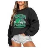 UNIQUEONE Game Day Sweatshirt Football Sweatshirts Mom Touchdown Shirt Women Football Sweater Casual Crewneck Pullover Large