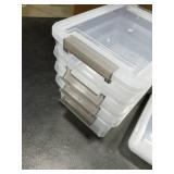 Citylife 4 Packs Small Storage Bins with Lids 3.2 QT Plastic Storage Containers for Organizing Stackable Clear Storage Boxes