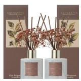 Cocorr­na Reed Diffuser Set - Oud Bergamot Reed Diffuser 2 Pack 6.7oz Scent Fragrance Oil Diffuser for Bedroom Bathroom