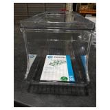 iDesign Recycled Plastic Beverage Fridge Organizer Bin with Lid 13.84 x 5.7 x 5.8, Clear Plastic