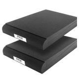 Pyle Sound Dampening Speaker Riser Foam - Audio Acoustic Noise Isolation Platform Pads Recoil Stabilizer For Studio Monitor, Subwoofer, Loud Speakers - Pyle PSI03 - Pack of 2,Black