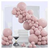 PartyWoo Cavern Pink Balloons, 140 pcs Boho Pink Balloons Different Sizes Pack of 18 Inch 12 Inch 10 Inch 5 Inch Dusty Pink Balloons for Balloon Garland or Balloon Arch as Party Decorations, Pink-F54