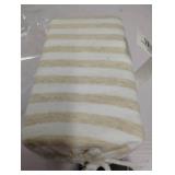 Cream Striped Pillow Cases Queen Size Set of 2, Farmhouse Pillowcase for Hair and Skin, Cream White Stripes Decorative Cooling Bed Pillow Covers with Zipper, 20x30 Inch