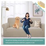 YEMYHOM Couch Cover Latest Jacquard Design High Stretch Sofa Covers for 3 Cushion Couch, Pet Dog Cat Proof Slipcover Non Slip Magic Elastic Furniture Protector (Sofa, Khaki)