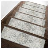 sarben Carpet Stair Treads Non Slip 15PCS, 8" X 30" Edging Stair Runner for Wooden Steps Indoor, Resistant Stair Rugs with Reusable TPE Adhesive Backing, Residue Free Mat for Kids, Elders, Pets, Taupe