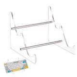 CRASPIRE Acrylic Keyboard Display Stand Holder 2-Tier Mechanical Computer Keyboard Stand Shelf for Desk Transparent Acrylic Stand Keyboards Storage Holder Tray for Computer Tablet Picture Frame