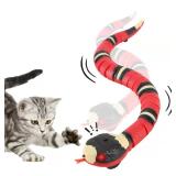 Cat Toys Snake Interactive,Kitten Toys,Realistic Smart Sensing Snake Toy,USB Rechargeable,Automatically Sense Obstacles and Escape,Electric Tricky Snake Cat Toys for Indoor Cats Dogs(Pink snake)