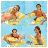 Aqua Original 4-in-1 Monterey Hammock Pool Float & Water Hammock â Multi-Purpose, Inflatable Pool Floats for Adults â Patented Thick, Non-Stick PVC Material â Golden Sunshine