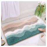 DOYUDOG Bathroom Rugs Absorbent Anti-Slip mats for bathrooms, Showers, Rooms and More. Soft Microfiber Bathroom mat Machine Washable Bathroom mat Green Extra Thick (24" x 16", Green)